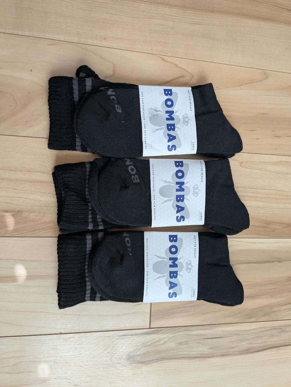 Large Bombas Socks Bundle x 3 pairs Half Calf Black MENS ATHLETIC DEAL NWT